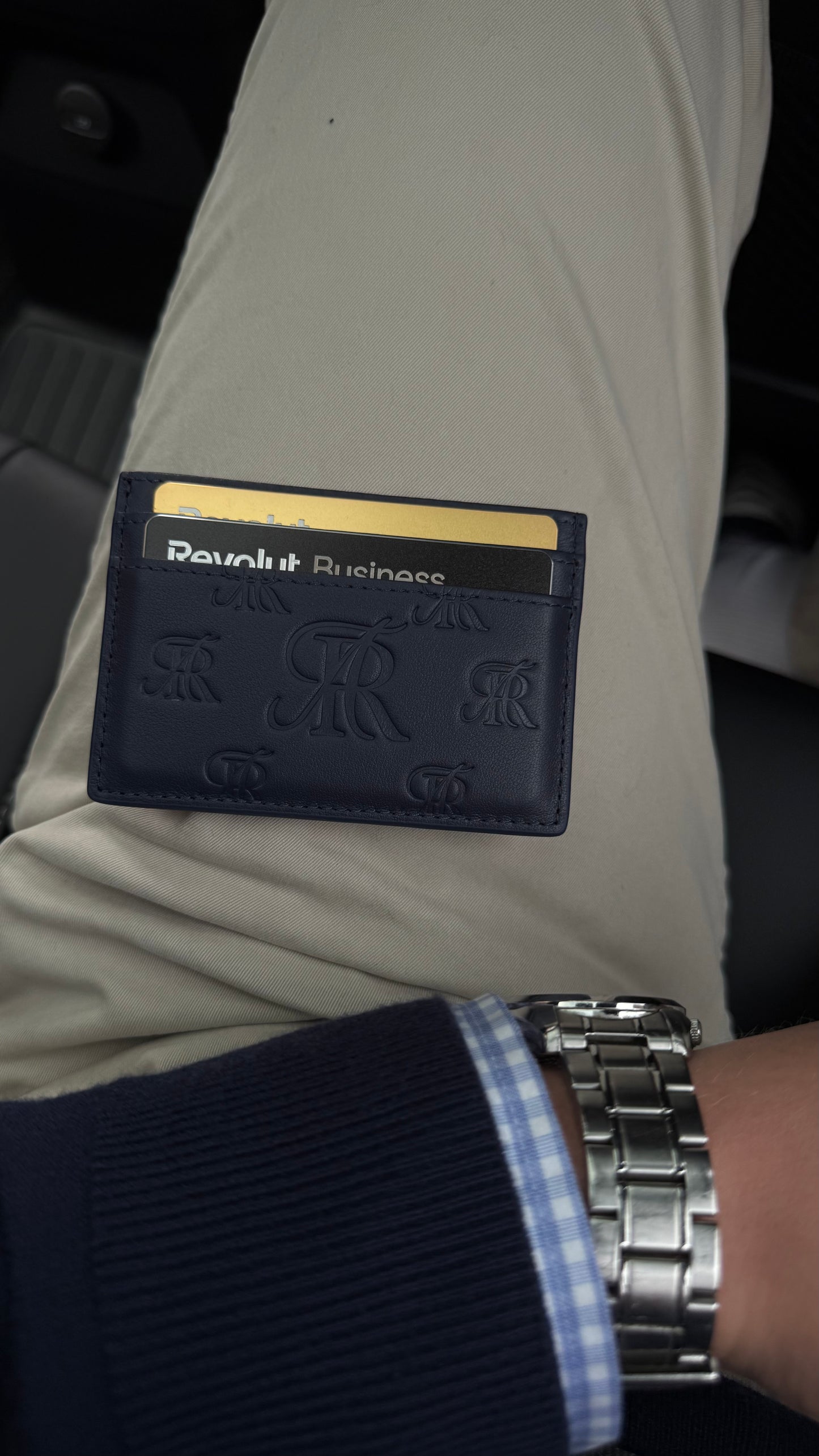Monogram Card Holder 'Navy Blue'