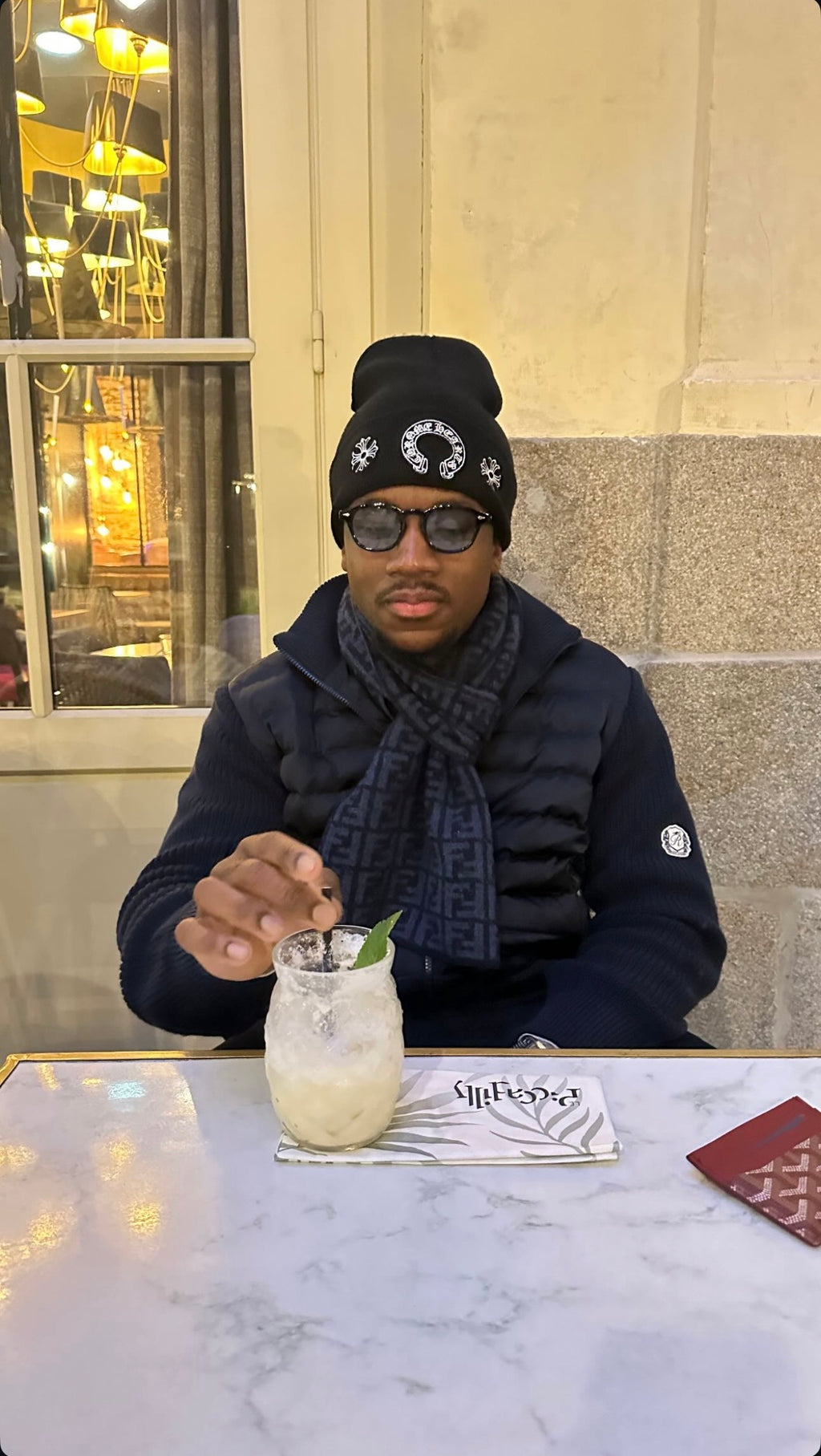 Belvoir Padded Cotton knit Cardigan 'Navy Blue'