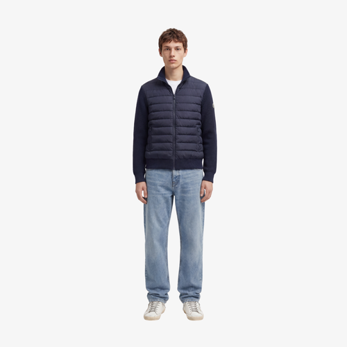 Belvoir Padded Cotton knit Cardigan 'Navy Blue'