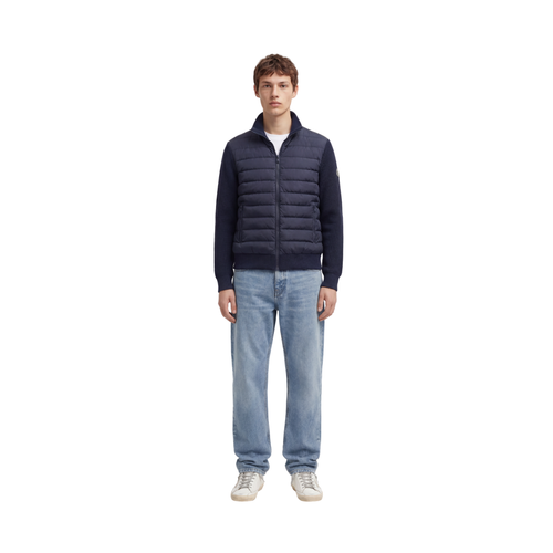 Belvoir Padded Cotton knit Cardigan 'Navy Blue'