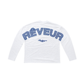 Longsleeve Tee White/Blue Applique Embroidery